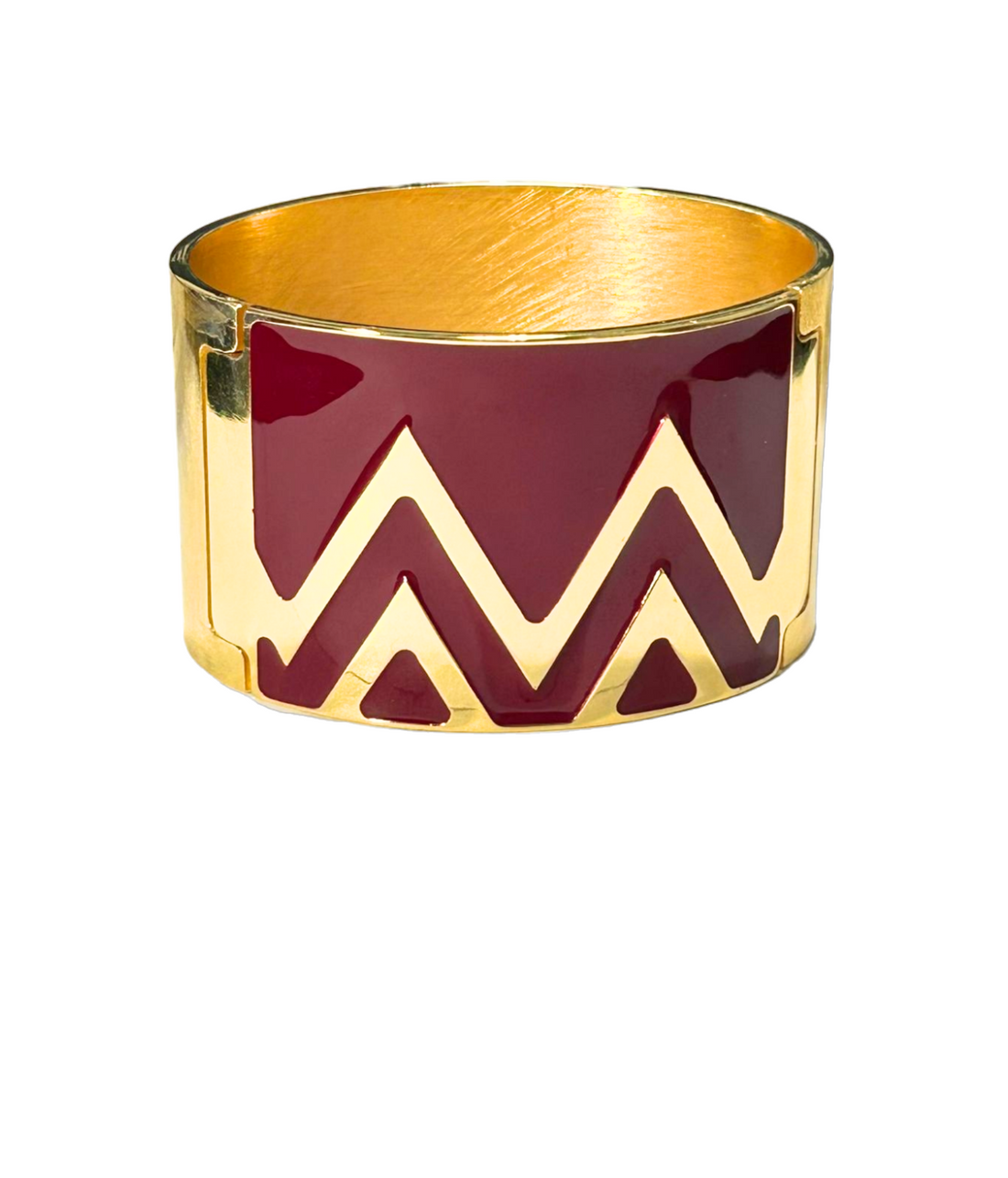 Francesca Bianchi - Bracciale donna rigido CHEVRON Bordeaux