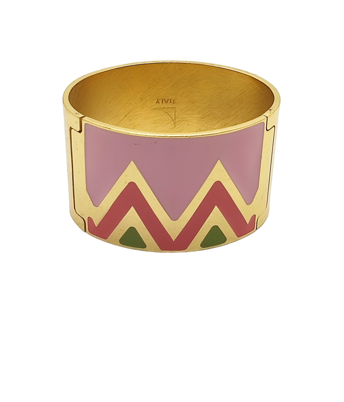 Francesca Bianchi - Bracciale donna rigido CHEVRON Rosa Verde