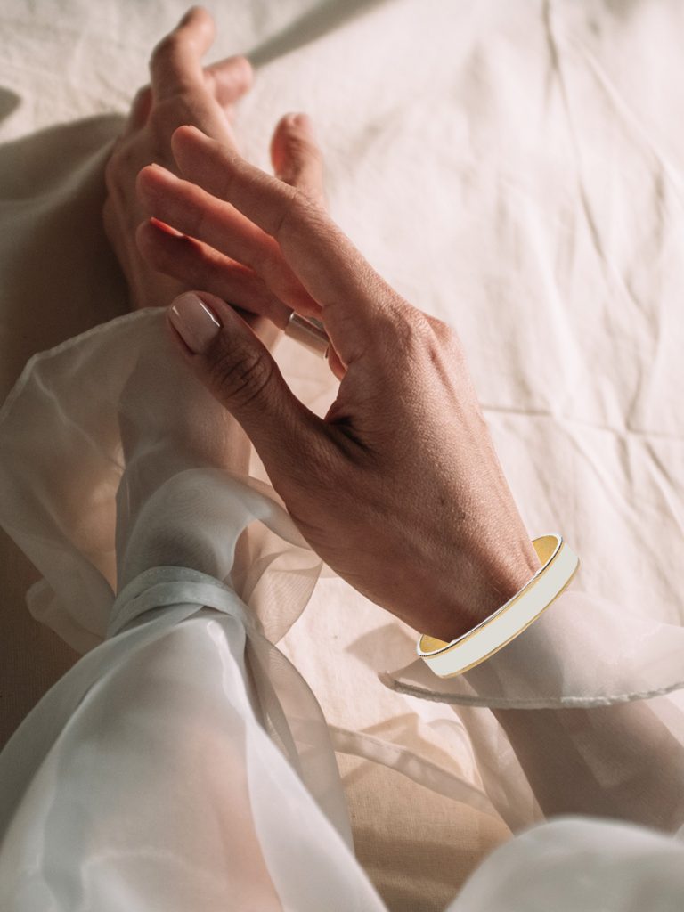 Francesca Bianchi - Bracciale schiava  Bianco