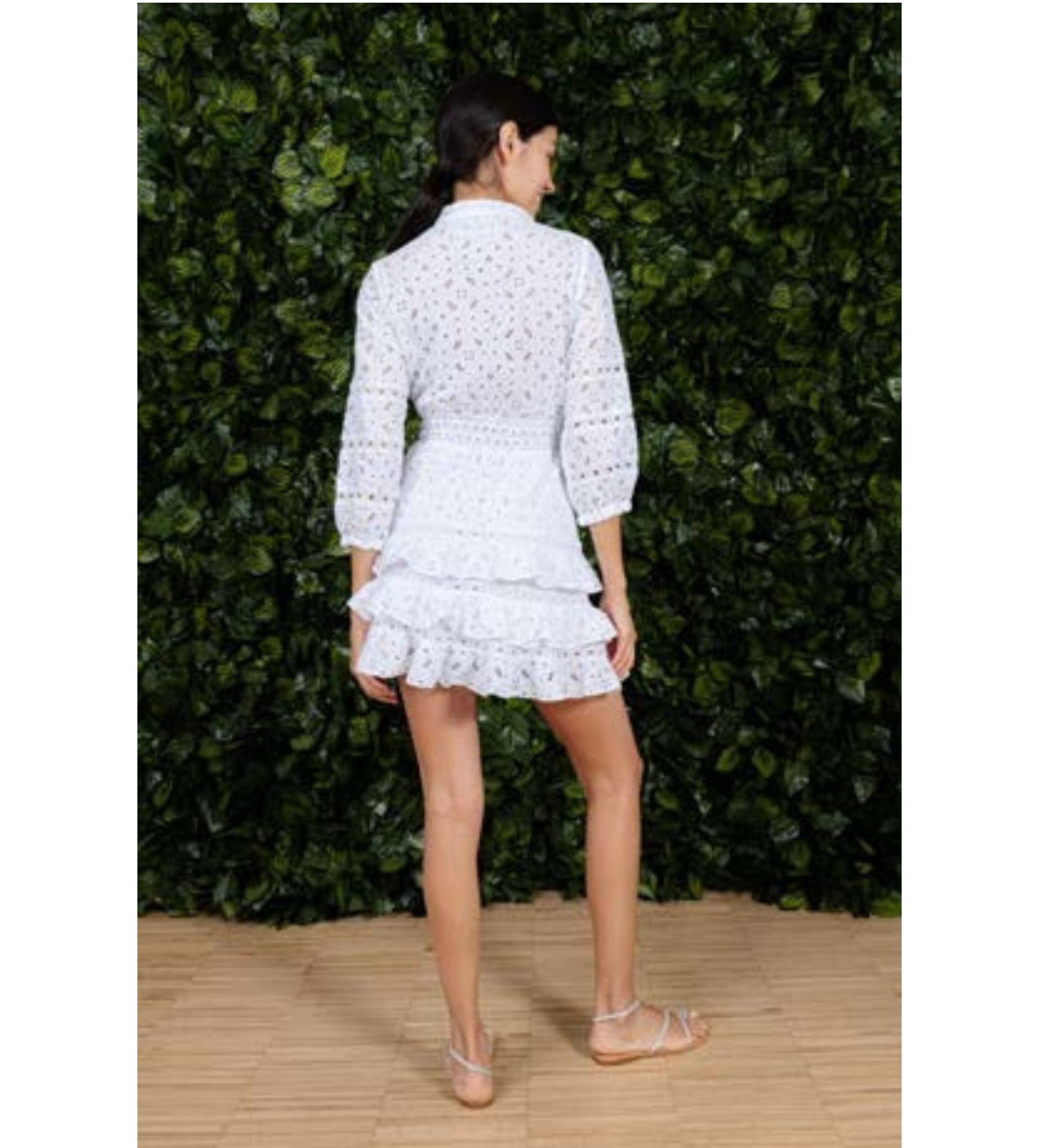 Temptation Positano abito corto in pizzo San Gallo Bianco
