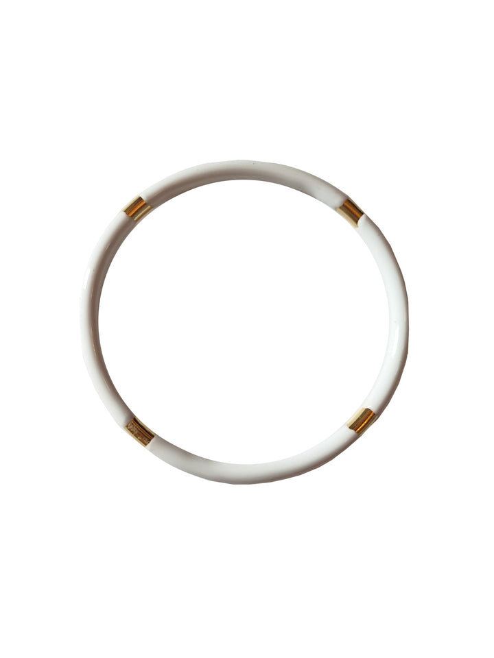 Francesca Bianchi Designer - Bracciale a filo oro e smalto bianco