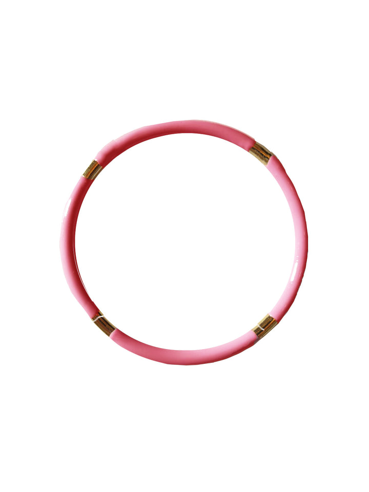 Francesca Bianchi Designer - Bracciale a filo oro e smalto rosa pesca