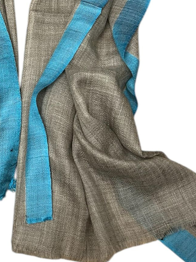 Paola Simonetti - Sciarpa in cachemire grigia celeste