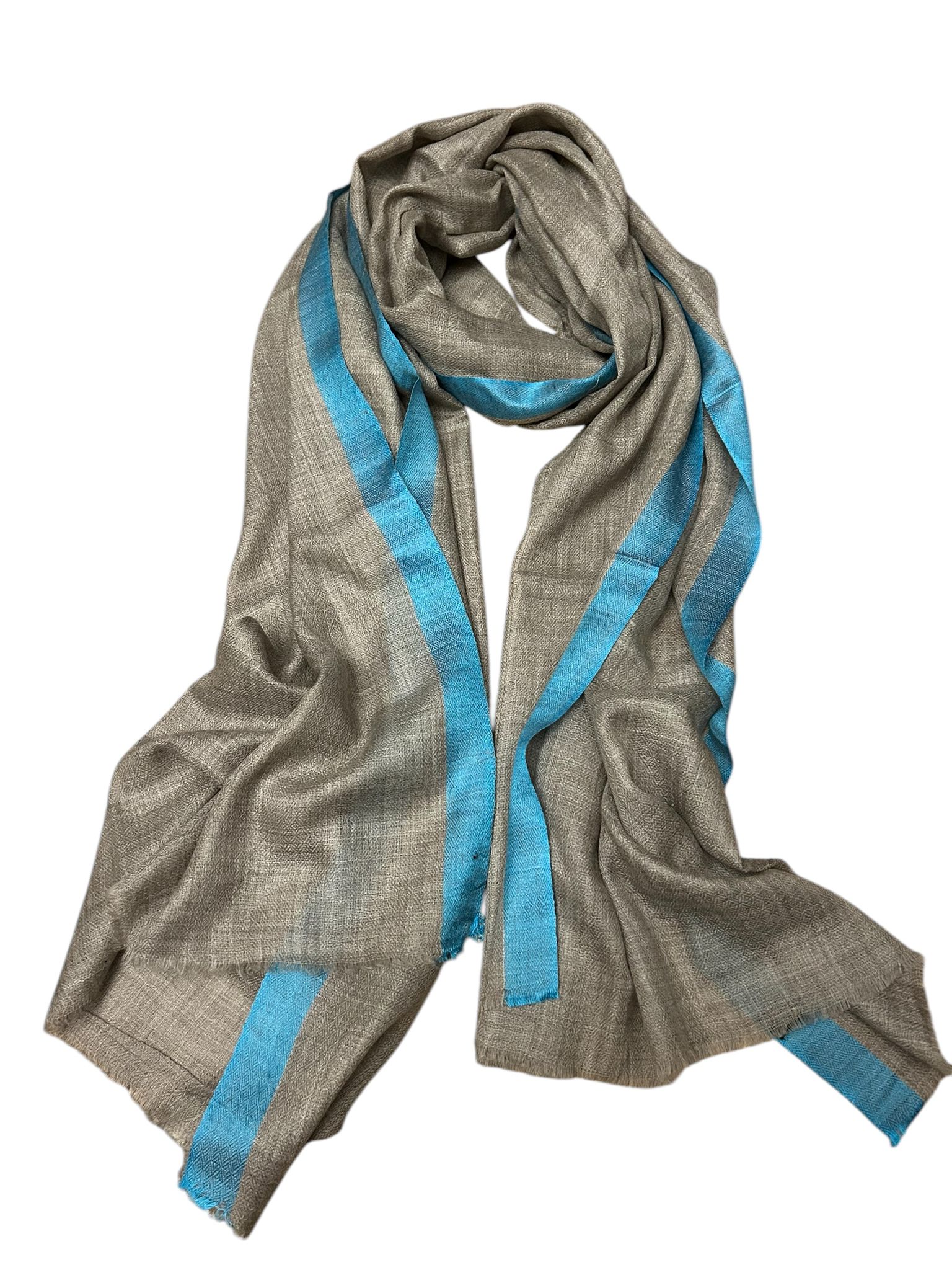 Paola Simonetti - Sciarpa in cachemire grigia celeste