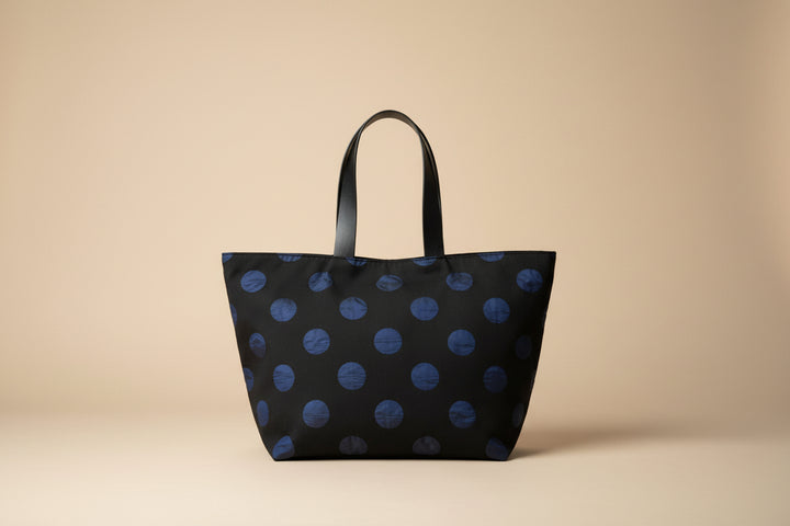 Borsa tessuto archivio nera e blu - Pezzo unico