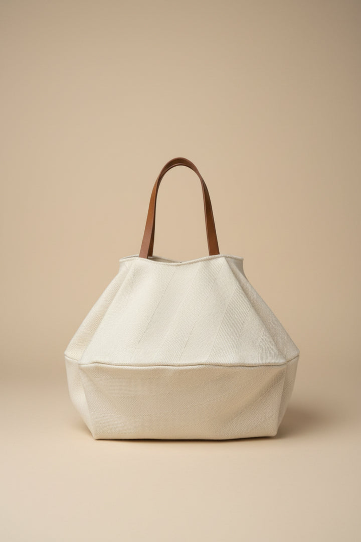 Borsa di lana manico cuoio "Baloon"