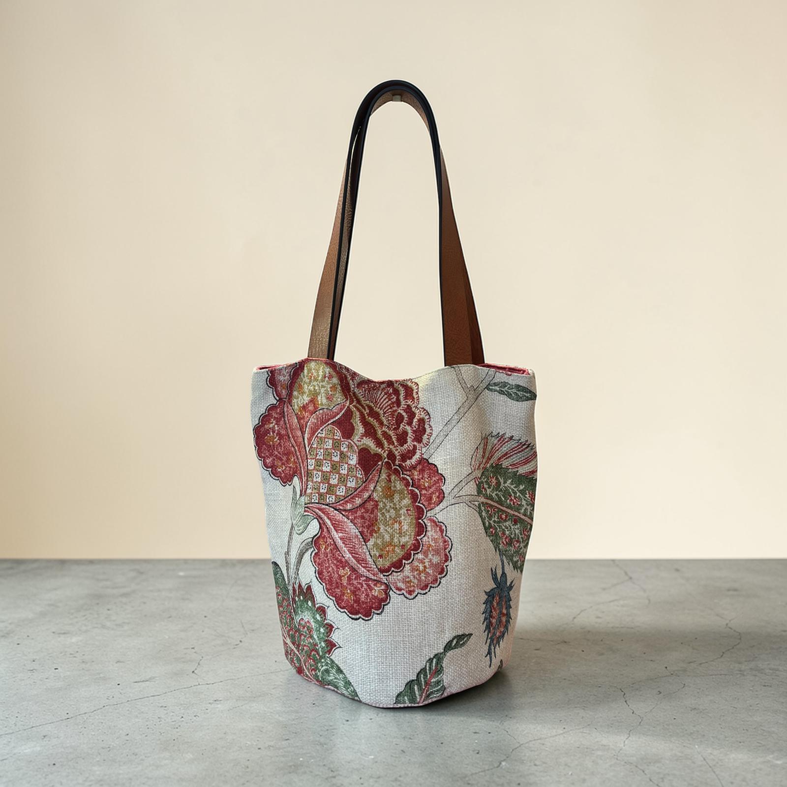 Borsa a mano tessuto archivio floreale - Pezzo unico