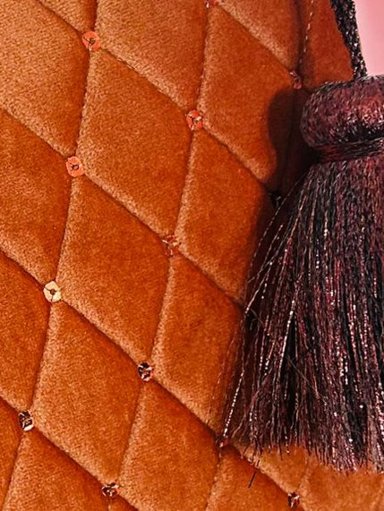 Paola Simonetti - Pochette in velluto ruggine