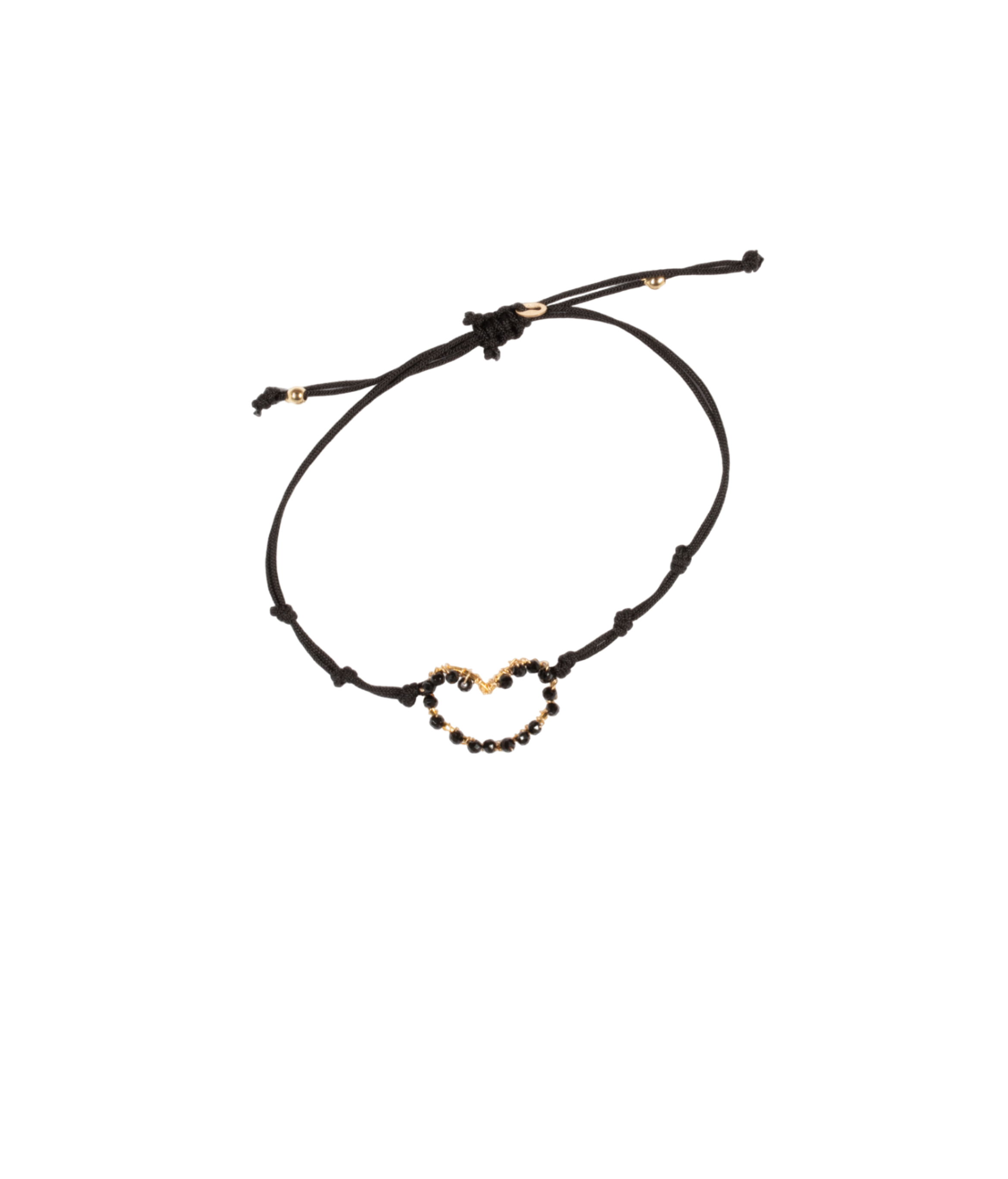 Bracciale regolabile con cuore e pietre