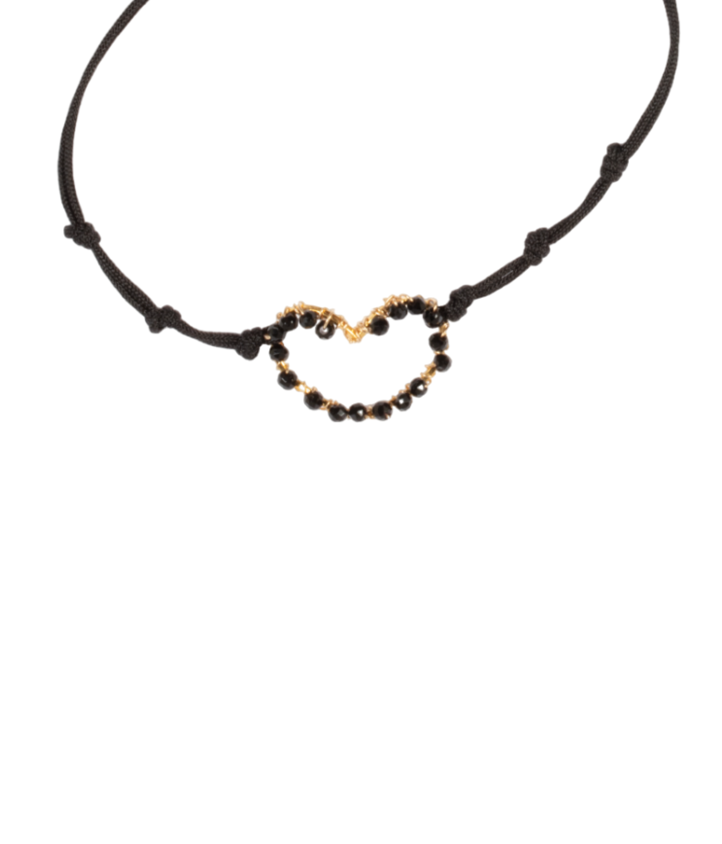 Bracciale regolabile con cuore e pietre