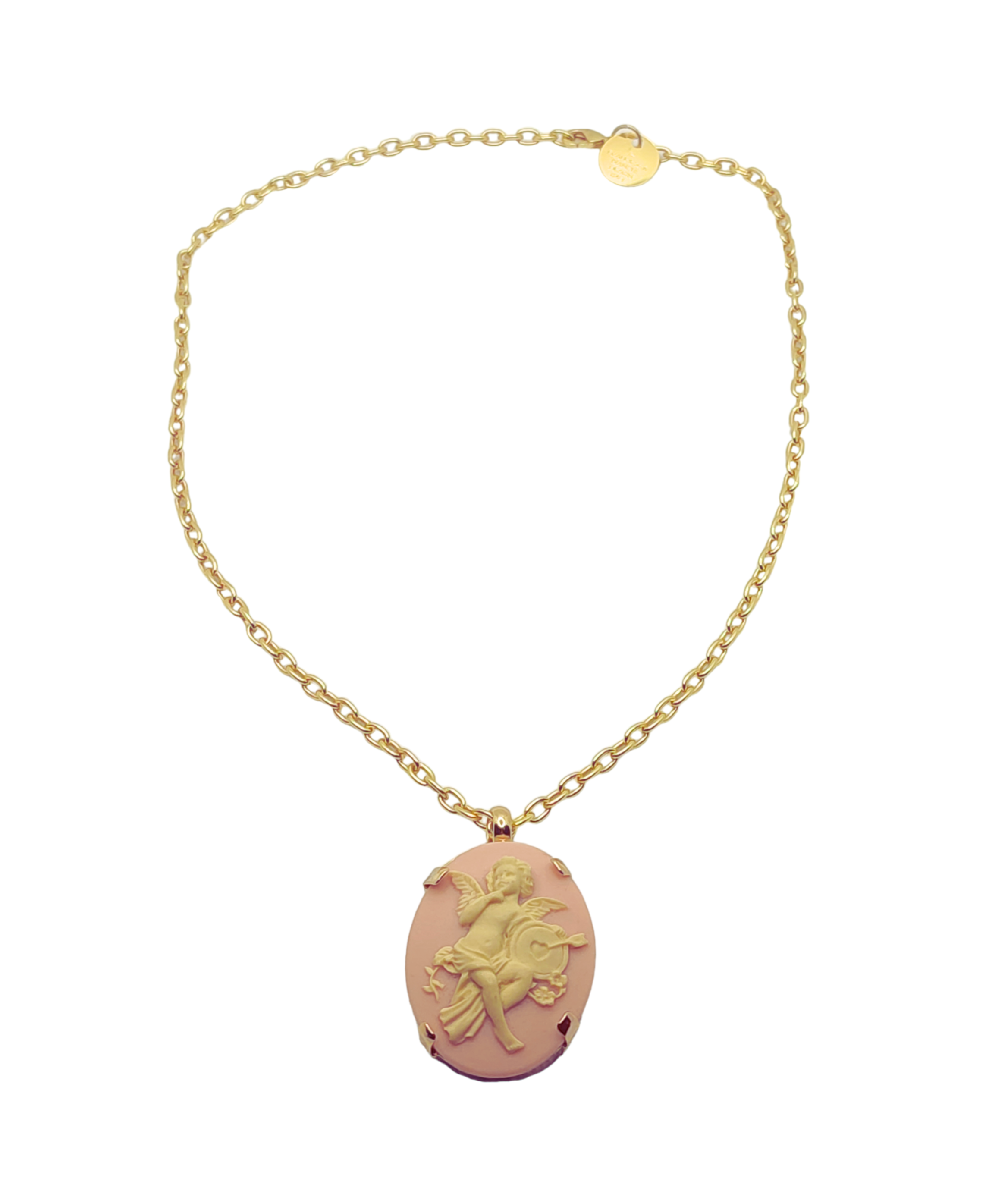 Francesca Bianchi  - Collana catena con ciondolo cammeo Cipria